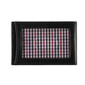 Black Two Fold Money Clip w/ Custom Cotton Check Lining